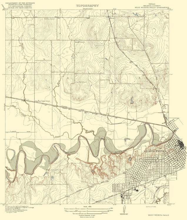 Picture of WICHITA FALLS WEST TEXAS QUAD - USGS 1918