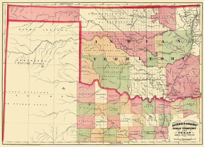 Picture of INDIAN TERRITORY, NORTH WEST TEXAS 1874