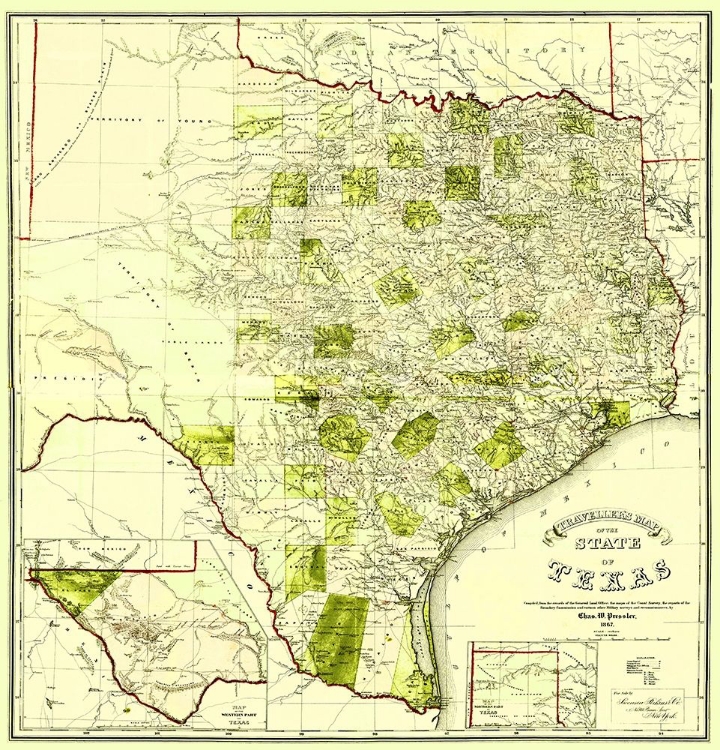 Picture of TRAVELLERS MAP OF THE STATE OF TEXAS 1867