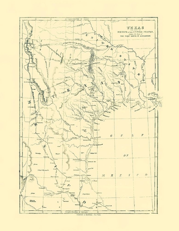 Picture of TEXAS, ROUTE OF 1ST SANTA FE EXPRESS - HARPER 1844