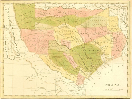 Picture of TEXAS WITH GRANTS AND INDIAN TERRITORY - 1819