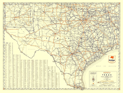 Picture of TEXAS ROAD MAP FROM MAGNOLIA PETRO 1933