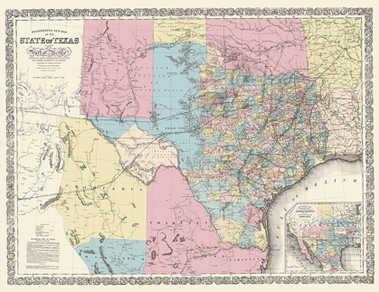 Picture of TEXAS AND PART OF MEXICO - DESILVER 1861