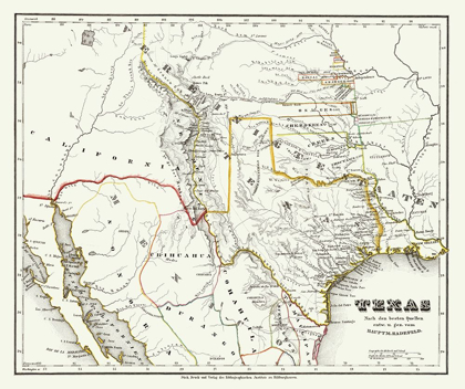 Picture of TEXAS AND SURROUNDING TERRITORIES - RADEFELD 1846