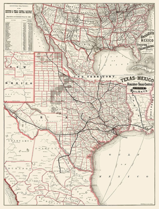 Picture of HOUSTON AND TEXAS CENTRAL RAILWAYS 1880