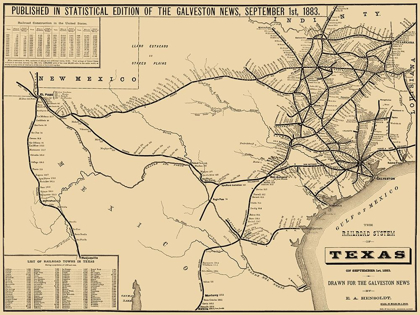 Picture of TEXAS RAILROAD SYSTEM - HENSOLDT 1883