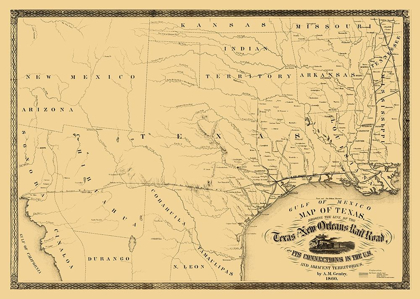 Picture of TEXAS AND NEW ORLEANS RAILROAD - GENTRY 1860