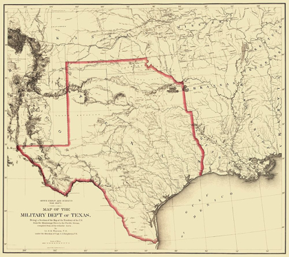 Picture of TEXAS TERRITORY MAP - HUMPHREYS 1859
