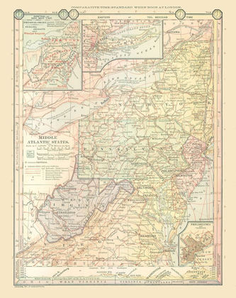 Picture of MIDDLE ATLANTIC STATES - MONTEITH 1882