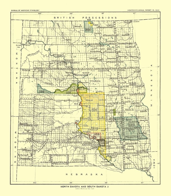 Picture of NORTH AND SOUTH DAKOTA - PIERRE - HOEN 1896