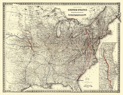 Picture of FORT SCOTT, TOPEKA AND LINCOLN RAILROAD 1883