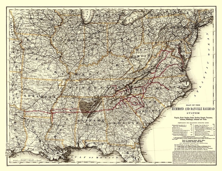 Picture of RICHMOND AND DANVILLE RAILROAD - COLTON 1881