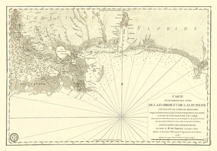 Picture of FLORIDA LOUISIANA GULF COAST - SARTINE 1778