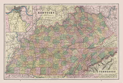 Picture of KENTUCKY - TENNESSEE - CRAM 1892