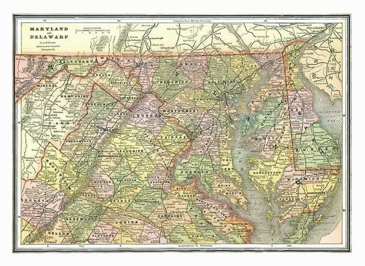 Picture of MARYLAND, DELAWARE - JOHNSON 1888