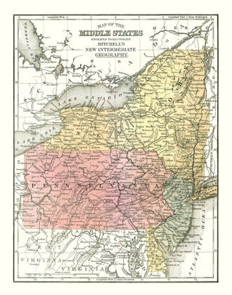 Picture of MIDDLE STATES - MITCHELL 1869