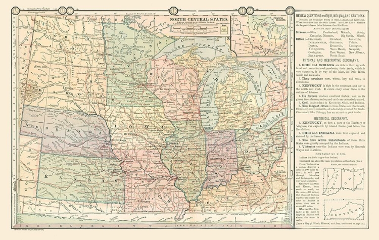 Picture of NORTH CENTRAL STATES - MONTEITH 1882
