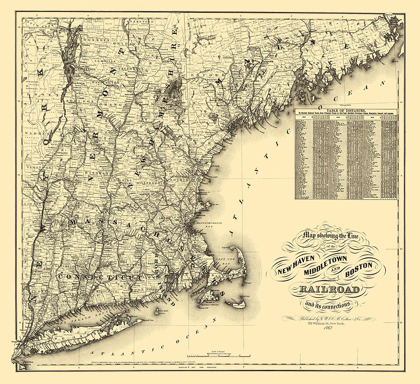 Picture of NEW HAVEN, MIDDLETOWN AND BOSTON 1867