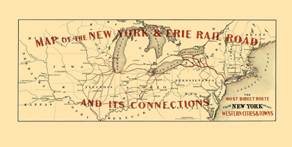 Picture of NEW YORK AND ERIE RAILROAD AND CONNECTIONS 1855