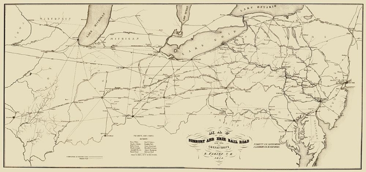 Picture of SUNBURY AND ERIE RAILROAD - MCLAUGHLIN 1854