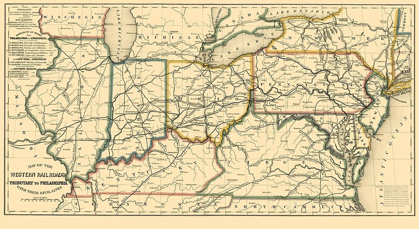 Picture of WESTERN RAILROADS, TRIBUTARY TO PHILADELPHIA 1851