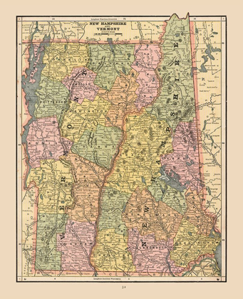 Picture of NEW HAMPSHIRE, VERMONT - CRAM 1888