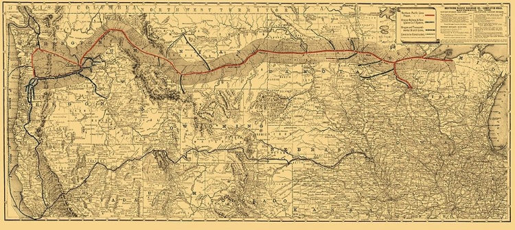 Picture of NORTHERN PACIFIC RAILROAD - RAND MCNALLY 1882