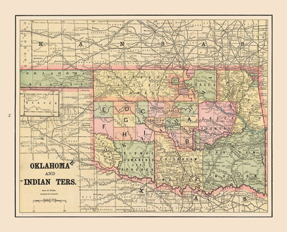 Picture of OKLAHOMA, INDIAN TERRITORY - CRAM 1892