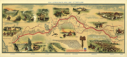 Picture of PONY EXPRESS ROUTE APRIL 3, 1860