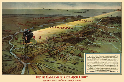 Picture of PORT ARTHUR ROUTE, UNCLE SAM AND SEARCH LIGHT 1896