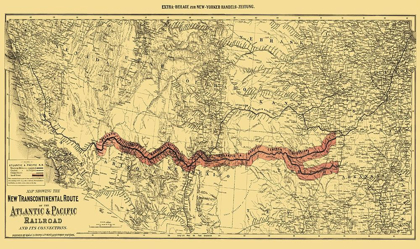 Picture of ATLANTIC AND PACIFIC RAILROAD AND CONNECTIONS 1883