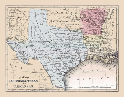 Picture of LOUISIANA, TEXAS, ARKANSAS - MITCHELL 1877