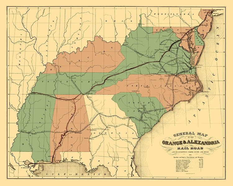 Picture of ORANGE AND ALEXANDRIA RAILROAD - ACKERMAN 1851