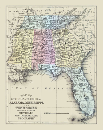 Picture of SOUTH EASTERN UNITED STATES - MITCHELL 1877