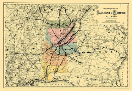 Picture of SAVANNAH AND MEMPHIS RAILROAD - COLTON 1872