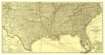 Picture of SOUTHEASTERN STATES ROADS - RAND MCNALLY 1923