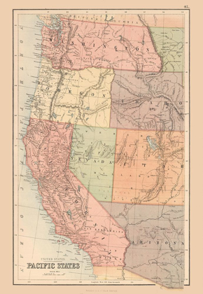 Picture of PACIFIC STATES OF US - BLACK 1867