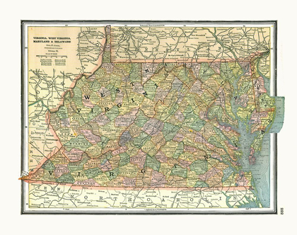 Picture of VIRGINIA, MARYLAND, DELAWARE - JOHNSON 1888