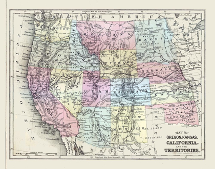 Picture of WESTERN UNITED STATES - MITCHELL 1877