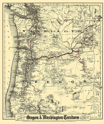 Picture of OREGON AND WASHINGTON TERRITORY - COLTON 1880