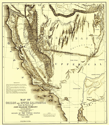 Picture of OREGON, UPPER CALIFORNIA - PREUSS 1848