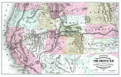 Picture of PACIFIC RAILROAD WITH ROUTES TO CALIFORNIA 1877