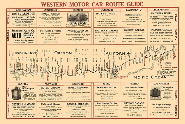 Picture of WESTERN MOTOR CAR ROUTE GUIDE - 1915