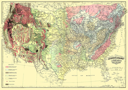 Picture of US AND TERRITORIES GEOLOGICAL MAP 1874