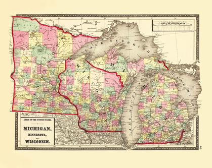 Picture of MICHIGAN, MINNESOTA , WISCONSIN - BALTIMORE 1873