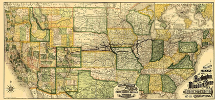 Picture of BURLINGTON AND MISSOURI RIVER RAILROAD 1882