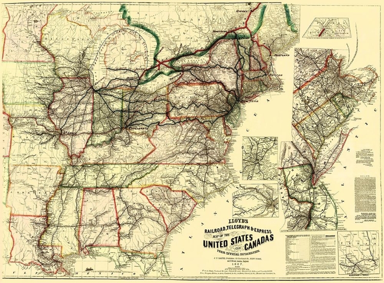 Picture of RAILROADS, TELEGRAPH, EXPRESS IN US, CANADA 1867