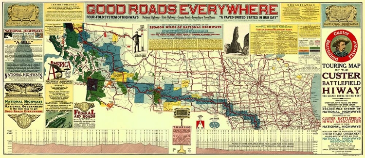 Picture of CUSTER BATTLEFIELD HIGHWAY - MULFORD 1925