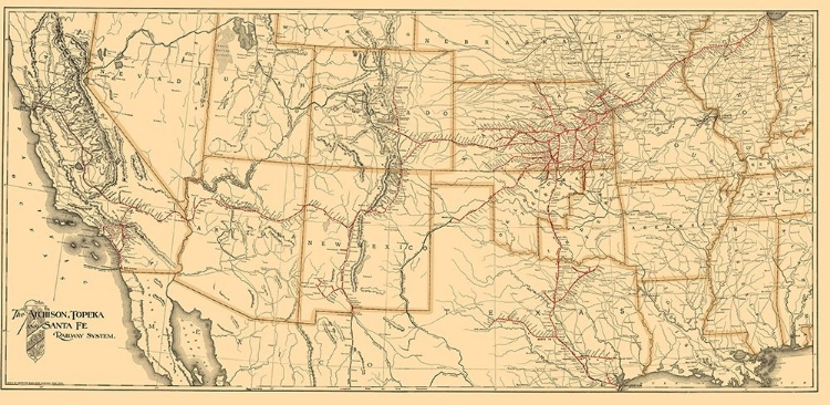 Picture of ATCHISON, TOPEKA SANTA FE RAILWAY SYSTEM 1899