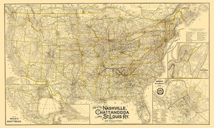 Picture of NASHVILLE, CHATTANOOGA AND ST LOUIS RAILWAY 1889